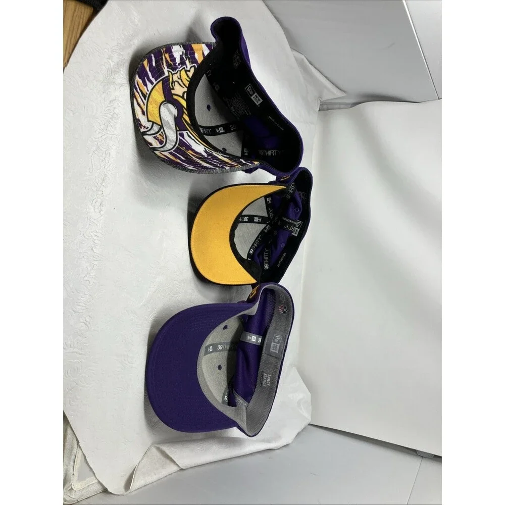 NFL Minnesota Vikings Hat LOT OF 3 Fitted Football Cap New Era M/L & L/XL